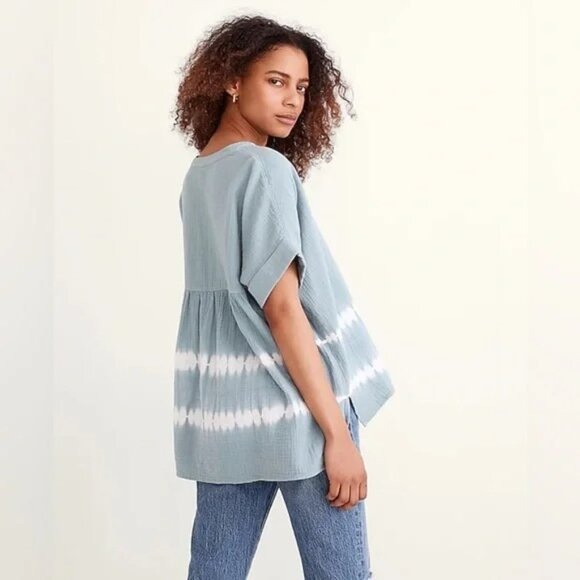 Madewell Tops - Madewell Tie Dye Lightspun Lakeline Popover Shirt in Tie Dye Blue Horizon Sz XXL